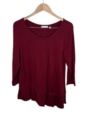Habitat Red Asymmetrical Long Sleeve Tunic Women Size M